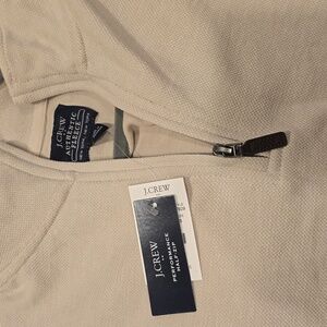 NWT J.CREW Tan PERFORMANCE HALF ZIP PULLOVER SHIRT BR832 SZ S $98